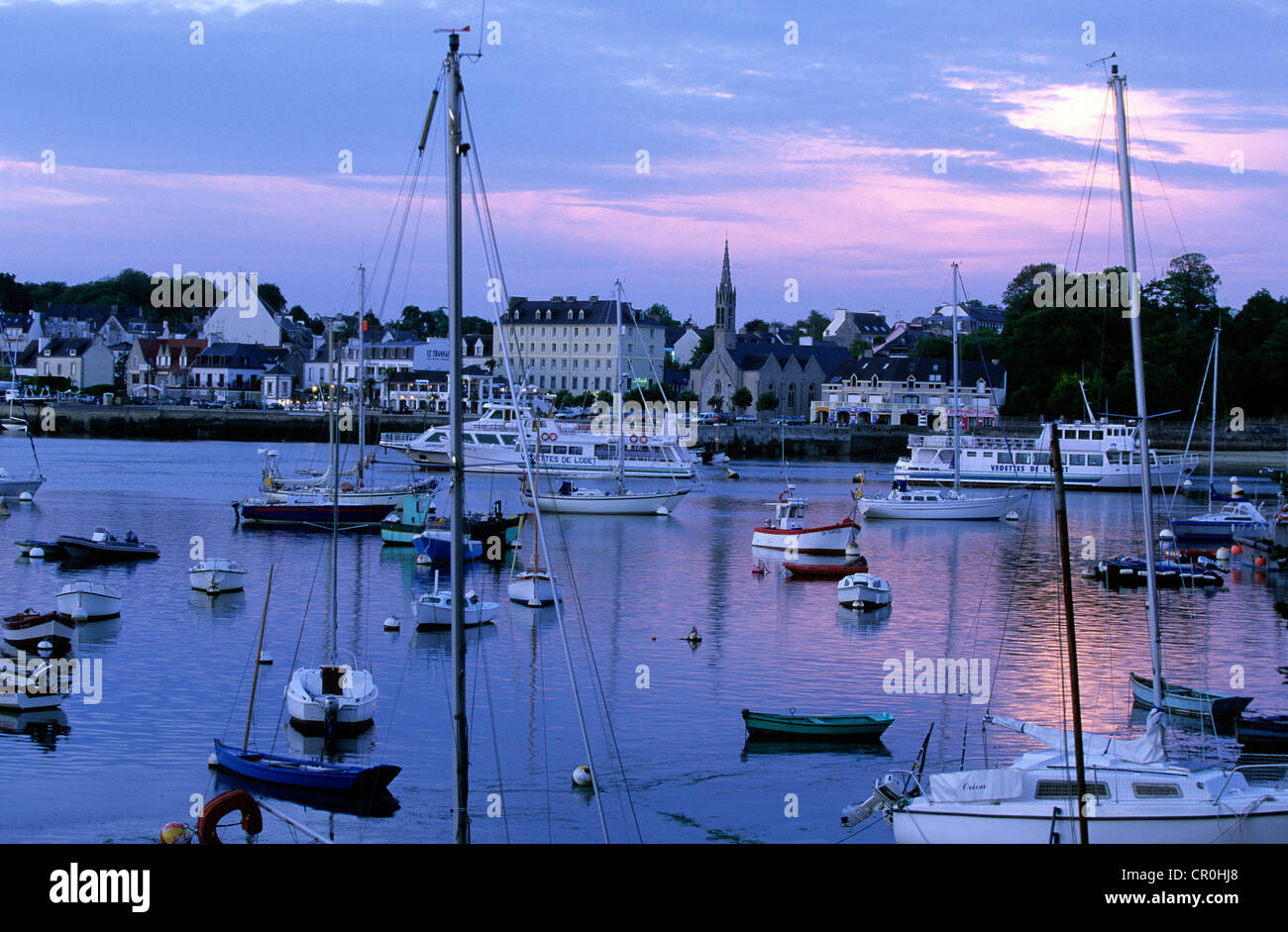 La France, Finistère, Bénodet et l'estuaire de la rivière de l'Odet Banque D'Images