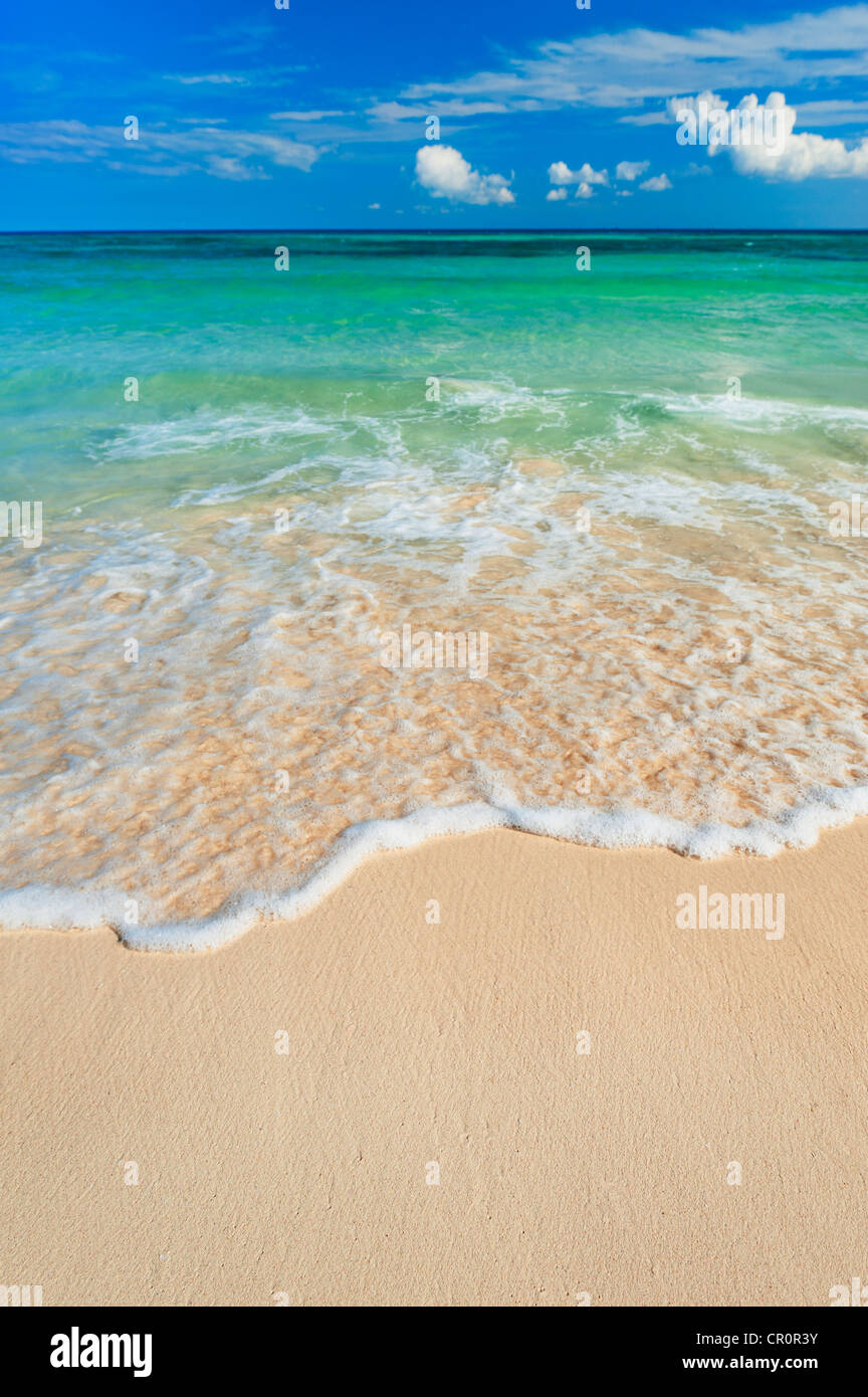 Le Mexique, Yucatan, plage de sable et mer jaunes Banque D'Images