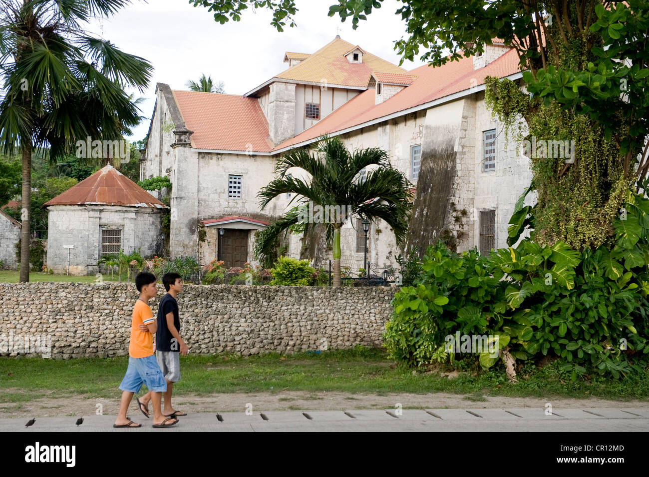 L'île de Bohol, Philippines, l'eglise de Baclayon construite par les jésuites en 1595 Banque D'Images