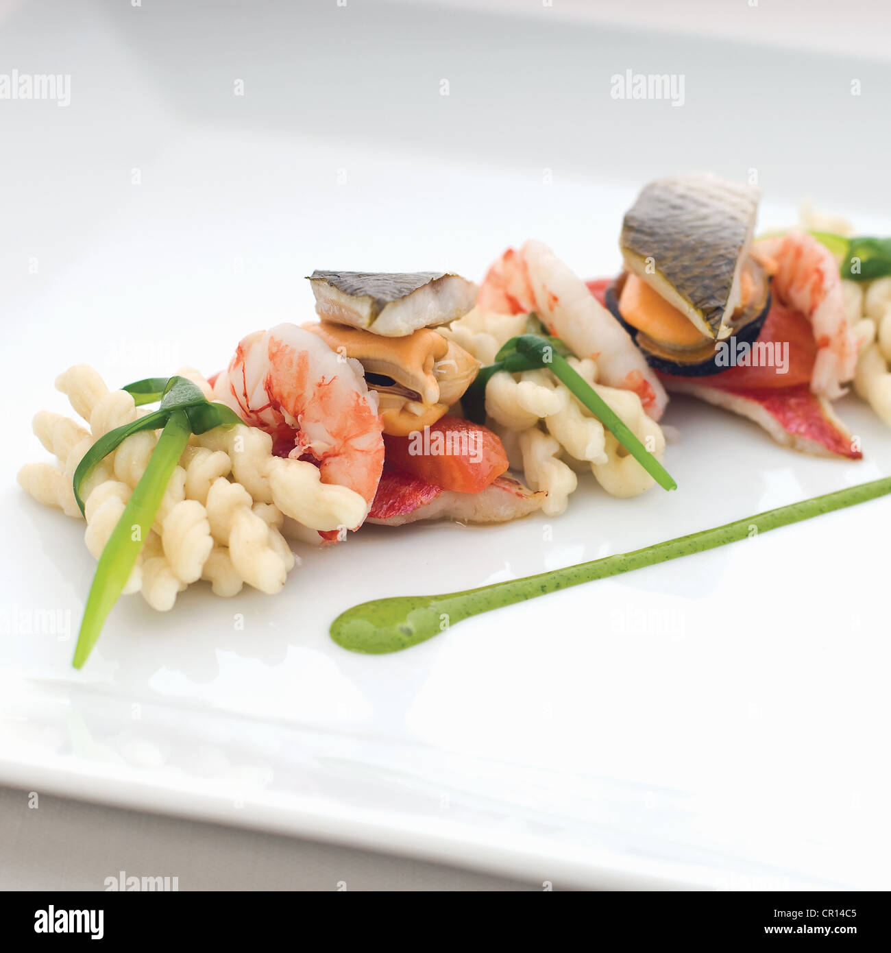 Close up de l'assiette de pâtes Sarde Banque D'Images