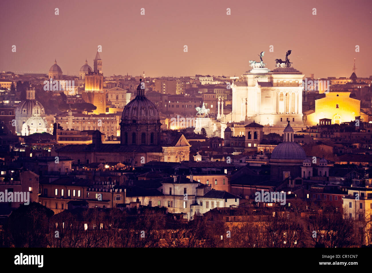 Italie, Rome cityscape at sunrise Banque D'Images