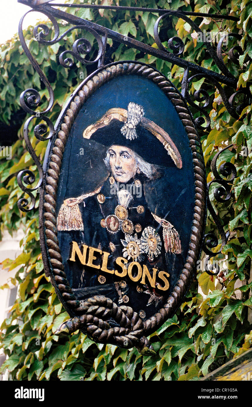 Royaume-uni, Cornwall, enseigne de pub Banque D'Images