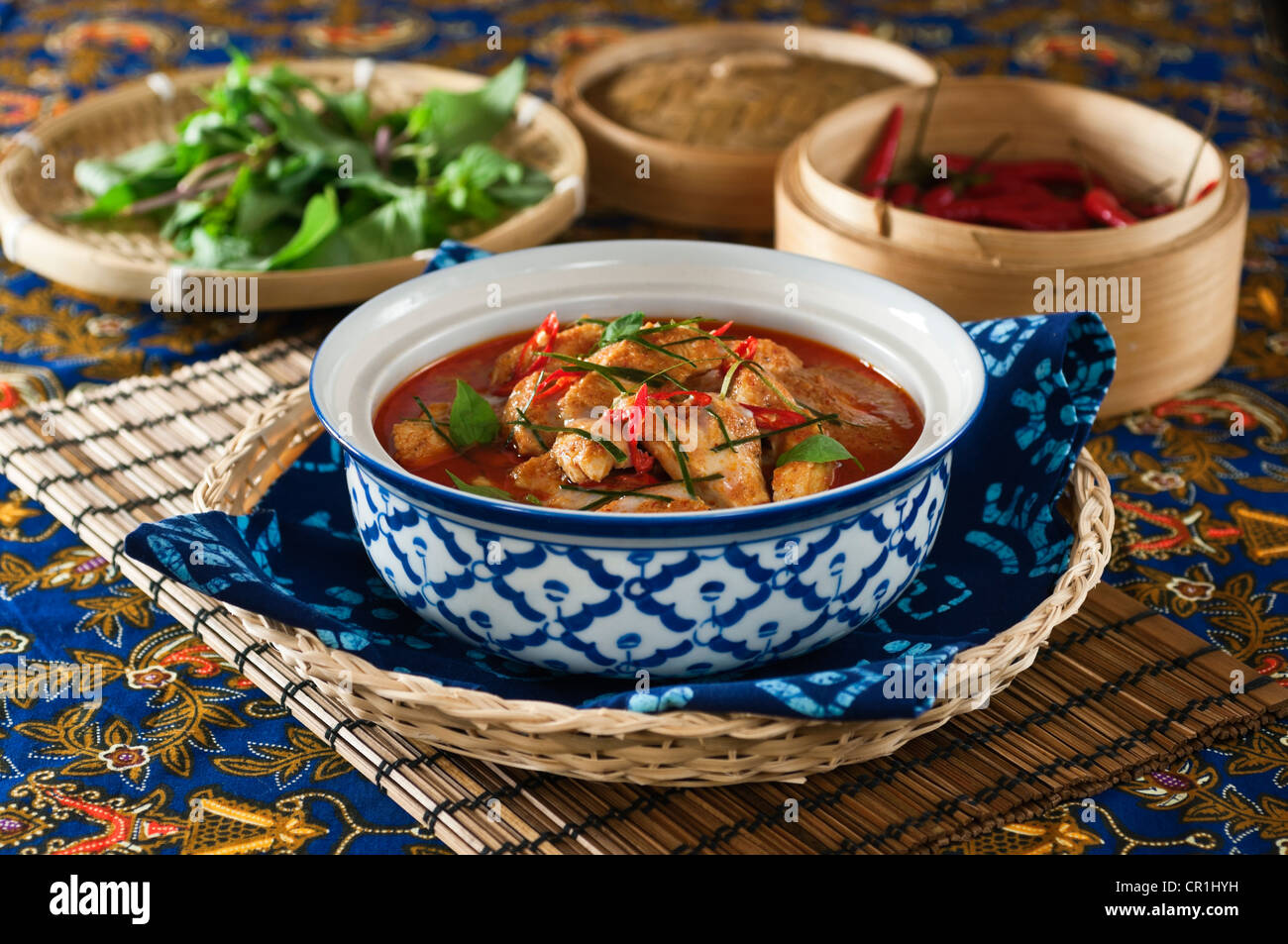 Poulet au curry Panang Thai Thaïlande Food Banque D'Images