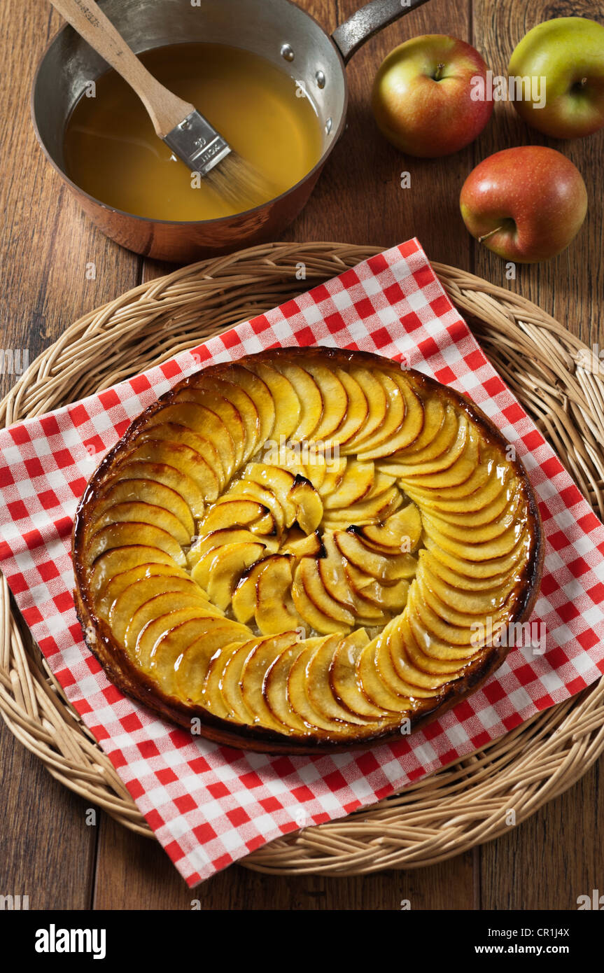 Tarte fine aux pommes Tarte aux pommes Française Banque D'Images