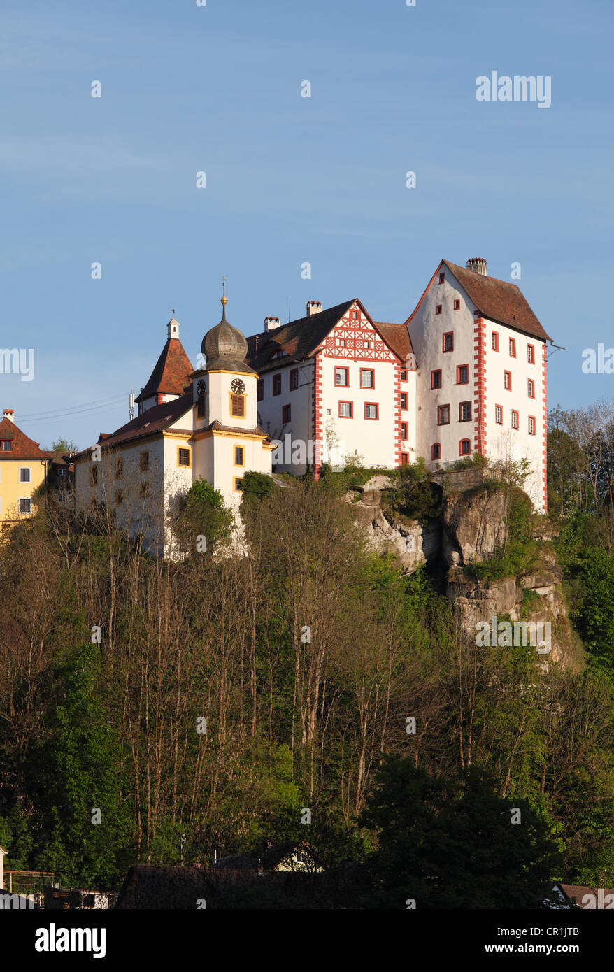 Château de écran bavaroises, petite Suisse, Haute-Franconie, Franconia, Bavaria, Germany, Europe, PublicGround Banque D'Images