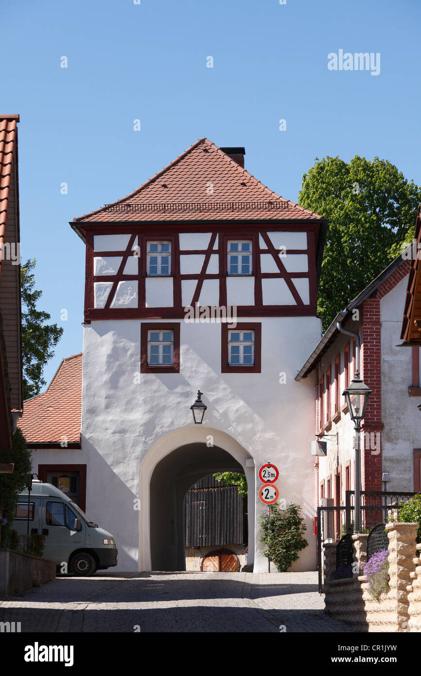 Oberes Tor gate, Sachsendorf, petite Suisse, Haute-Franconie, Franconia, Bavaria, Germany, Europe, PublicGround Banque D'Images