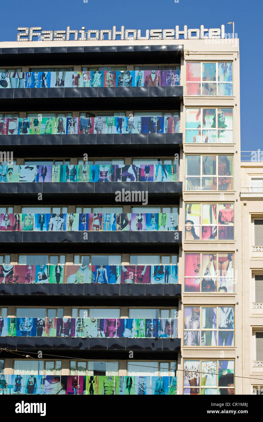 Grèce, Athènes, Attique, la Place Omonia, 2 Fashion House Hotel, façade Banque D'Images