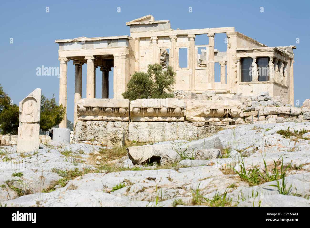 Grèce, Athènes, Attique, acropole, Patrimoine Mondial de l'UNESCO, l'Erechtheum est un ancien temple grec d'ordre ionique de la 5ème Banque D'Images