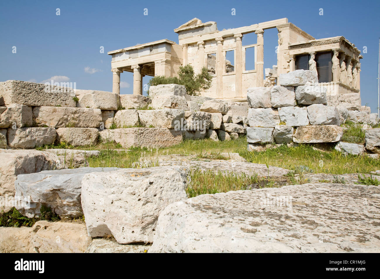 Grèce, Athènes, Attique, acropole, Patrimoine Mondial de l'UNESCO, l'Erechtheum est un ancien temple grec d'ordre ionique de la 5ème Banque D'Images