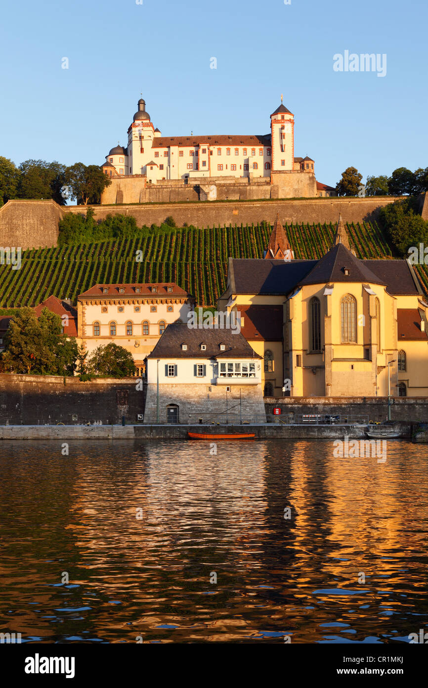 Fortress Marienberg, Église Saint Burkard, rivière principale, Wuerzburg, en Basse-franconie, Franconia, Bavaria, PublicGround Banque D'Images