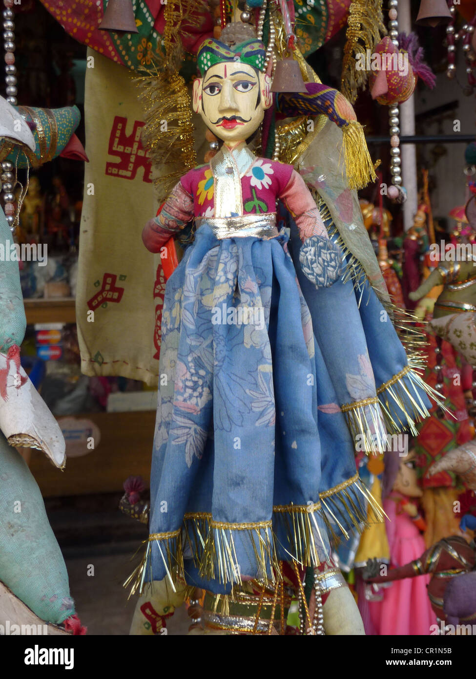 Marionnettes et marottes des princes Rajput à Udaipur, Rajasthan, Inde du marché, de l'Asie Banque D'Images