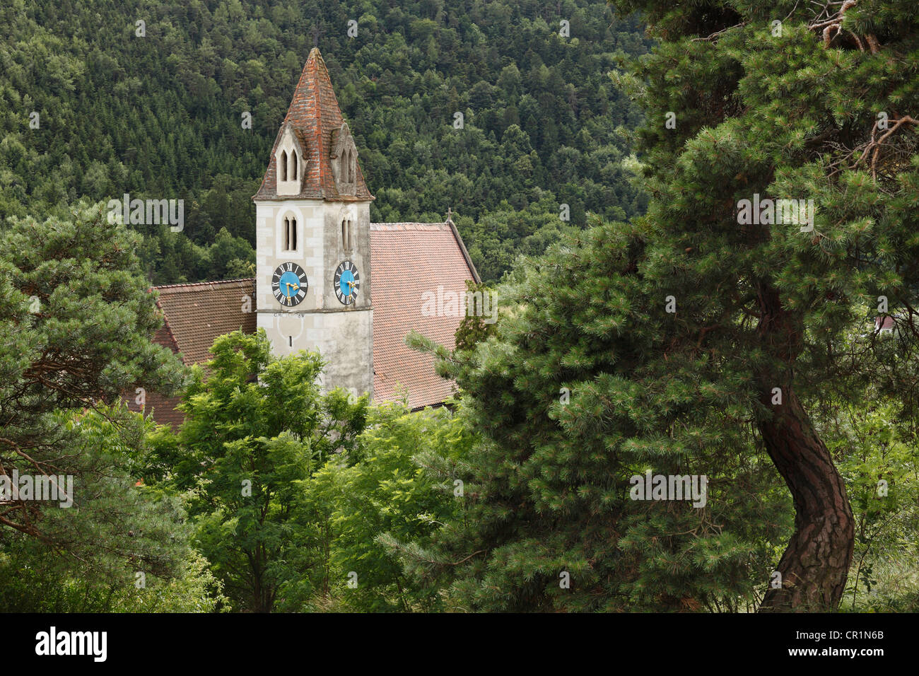 Église paroissiale, Senftenberg, Kremstal calley, Wachau, Basse Autriche, Autriche, Europe Banque D'Images