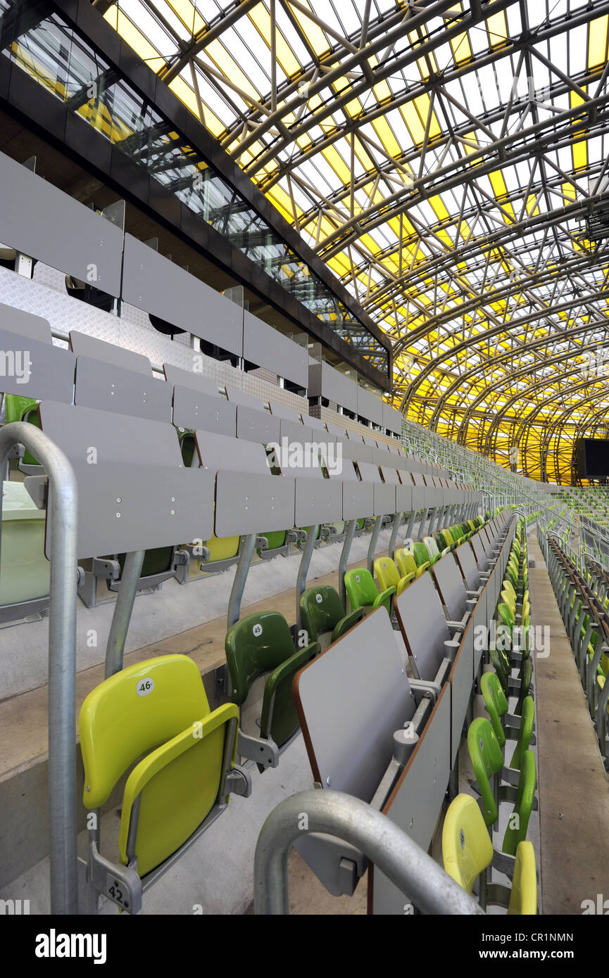 Un bureau de presse PGE Arena, stade de football, Gdansk, Pologne, Europe Banque D'Images