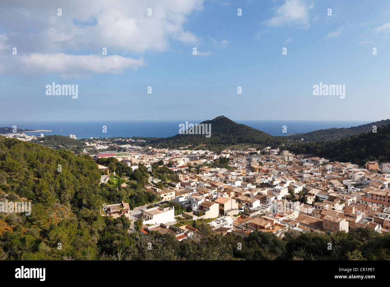 Vue depuis la forteresse de Manacor, Majorque, Îles Baléares, Espagne, Europe Banque D'Images