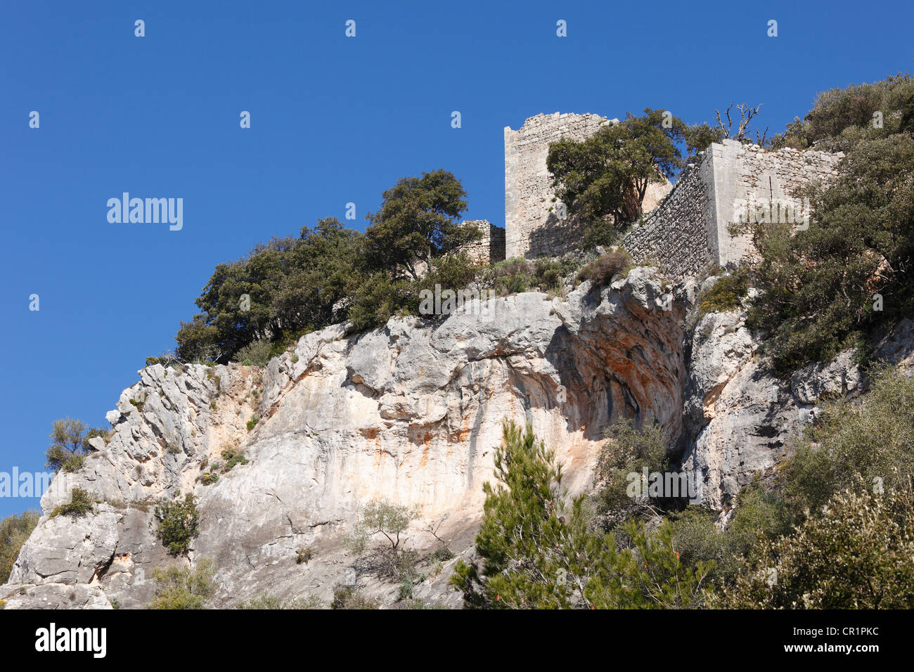 Castillo de Alaró ruine du château, Puig de Alaró mountain, Malaga, Majorque, Iles Baléares, Espagne, Europe Banque D'Images
