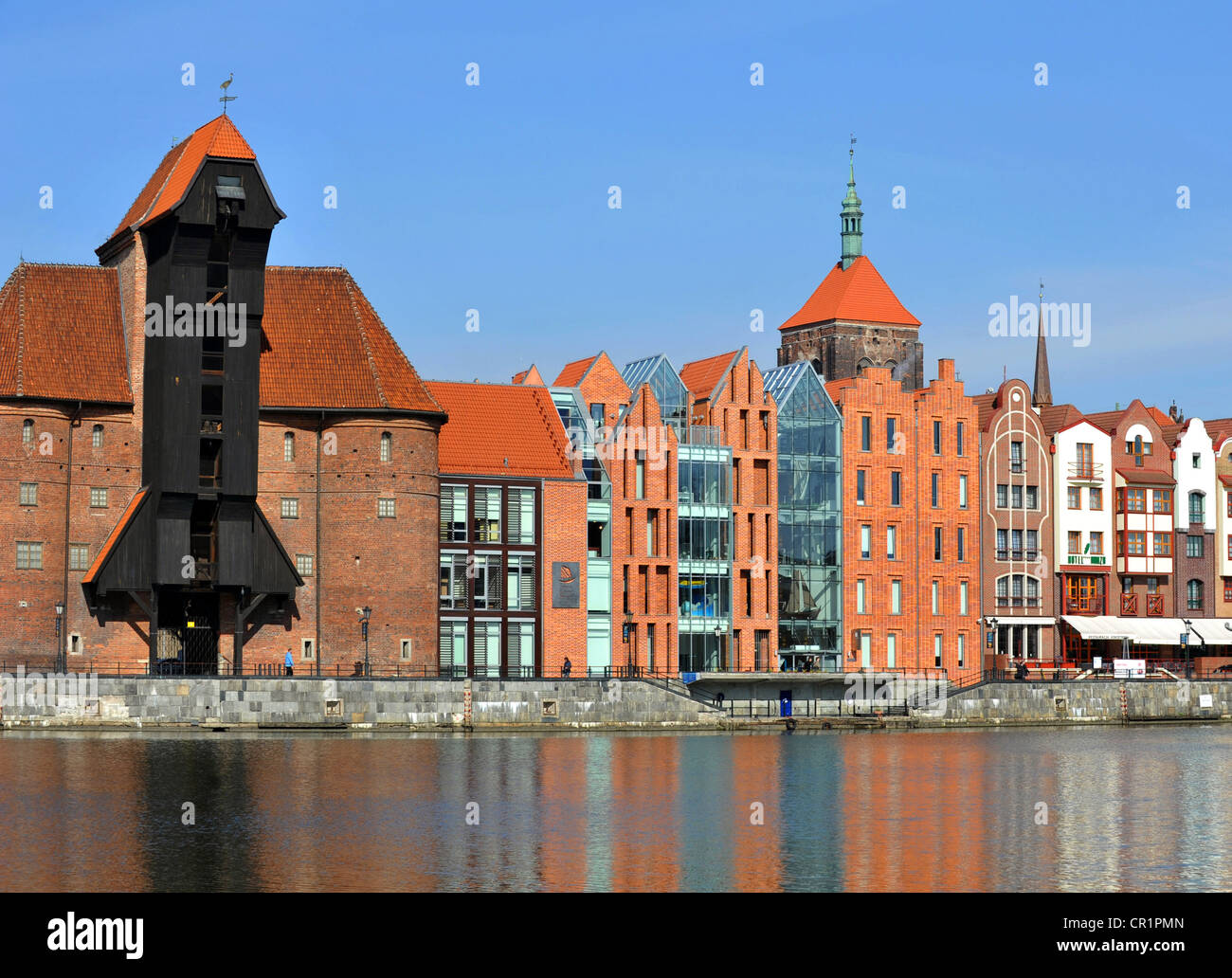 Ancienne Grue et port, Gdansk, Pologne Banque D'Images