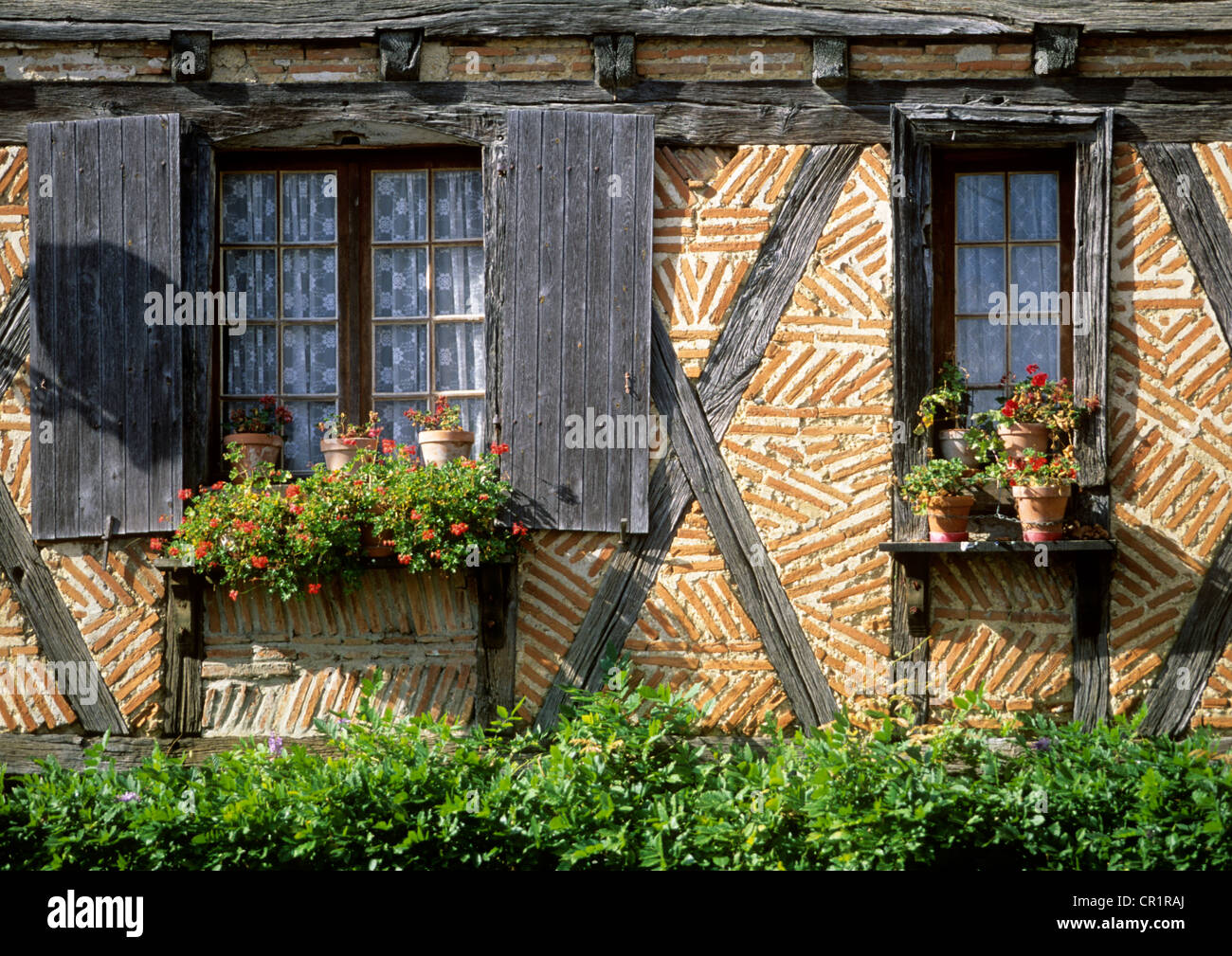La France, Tarn et Garonne, Dunes village, maison dans la place centrale Banque D'Images