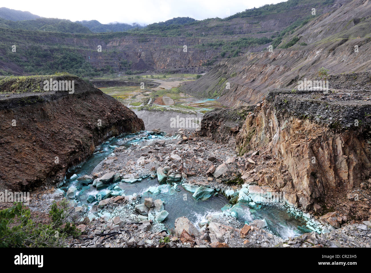 La mine de cuivre de Panguna, fermé en 1989 en raison d'un sabotage par l'Armée révolutionnaire de Bougainville. La Papouasie-Nouvelle-Guinée Banque D'Images