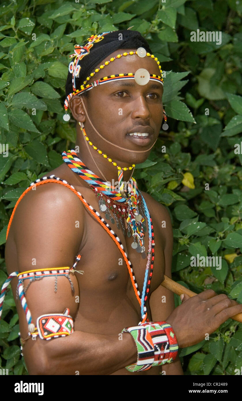Portrait de l'homme Samburu Banque D'Images