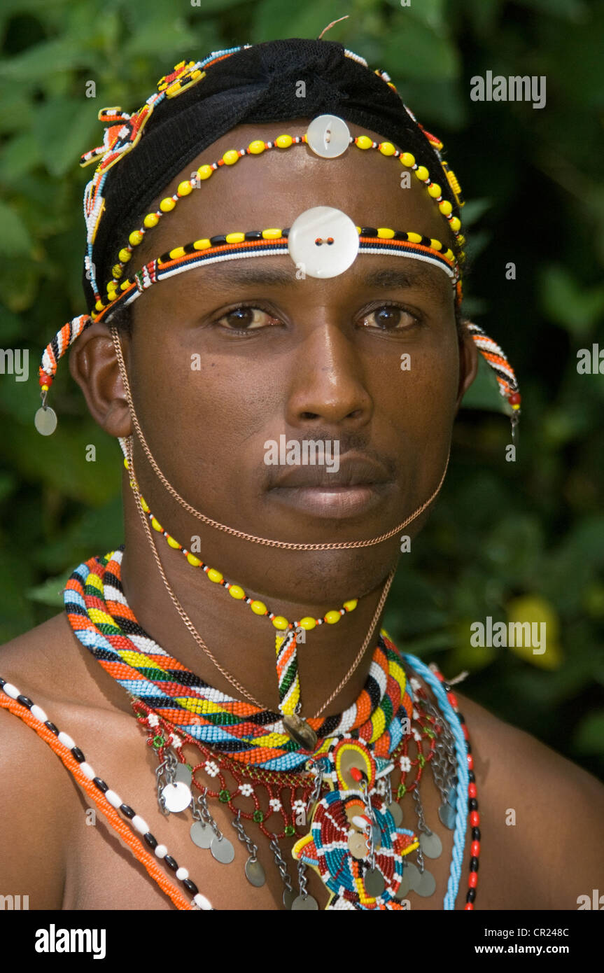 Portrait de l'homme Samburu Banque D'Images