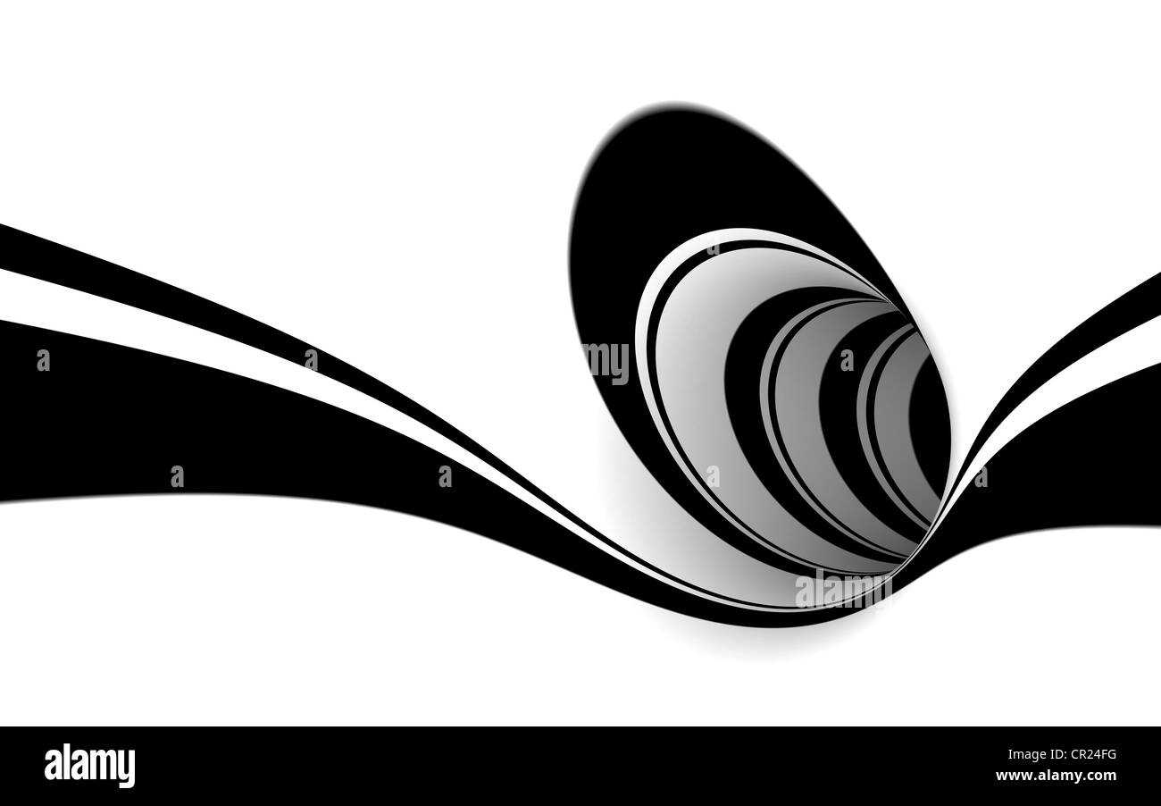Résumé spirale noir et blanc Banque D'Images
