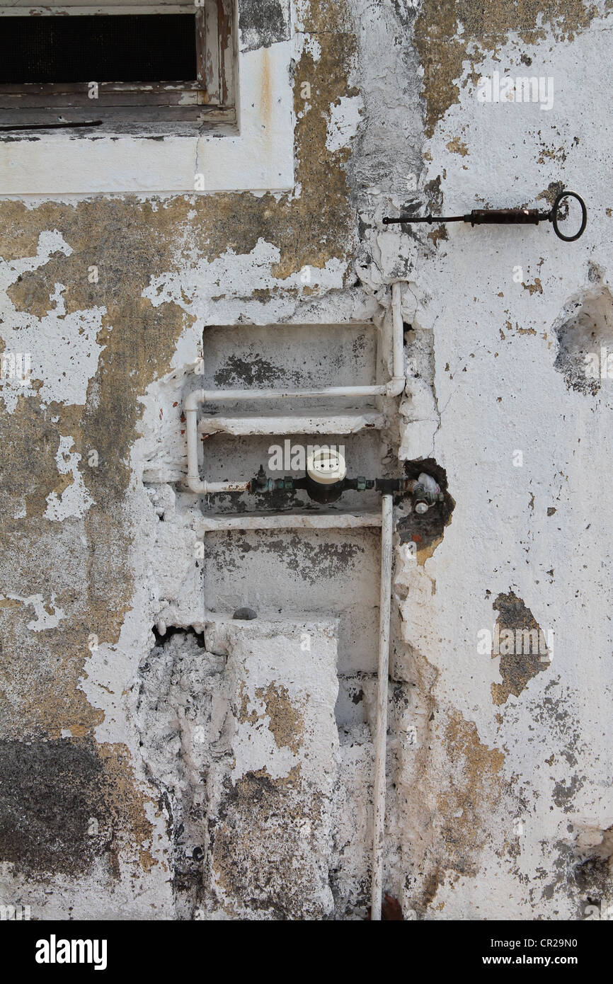 Un mur texturé à Funchal, Madère Banque D'Images