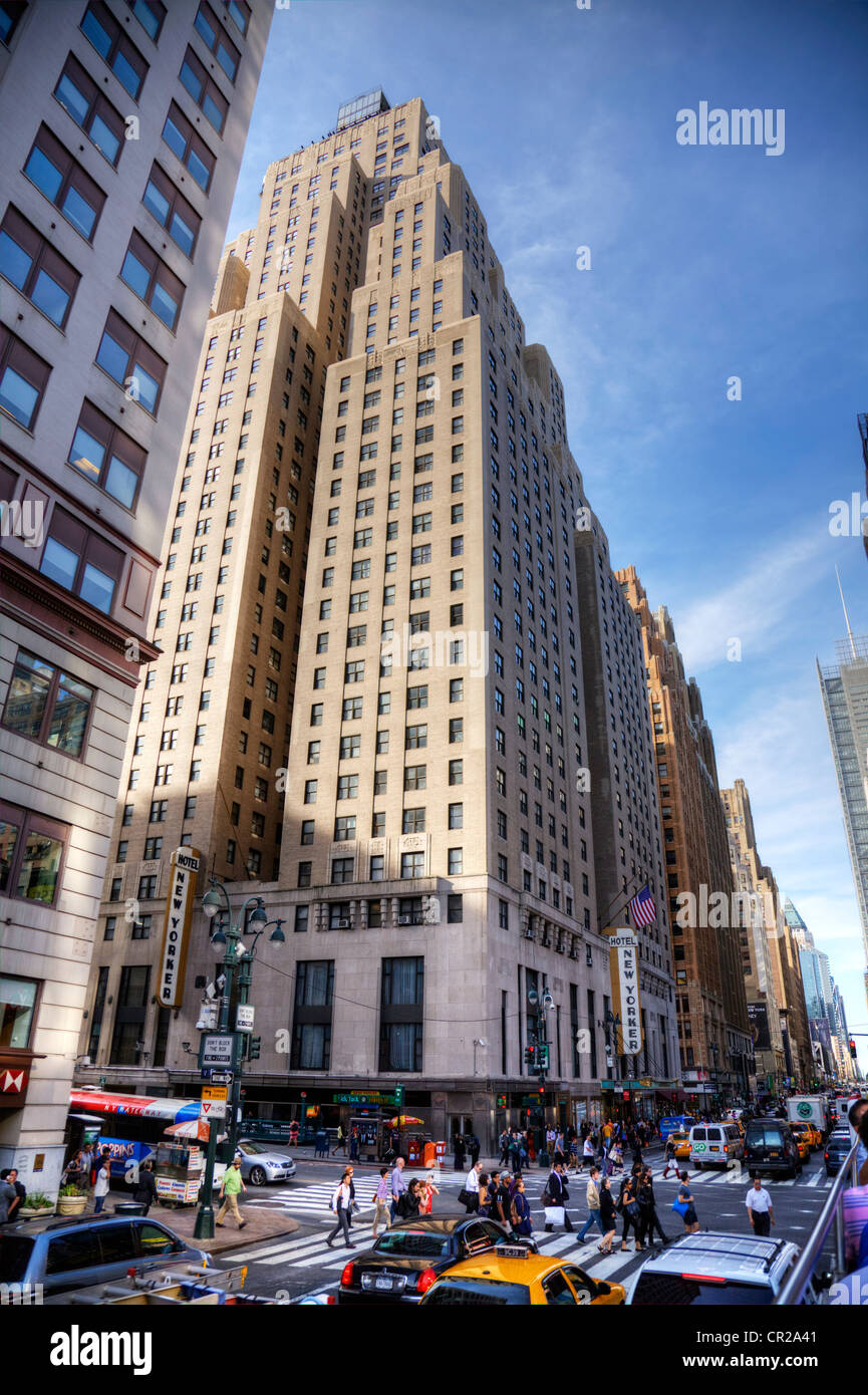 L'emblématique New Yorker, New York Manhattan Midtown Hotel 481 8th Avenue & 34th Street Banque D'Images