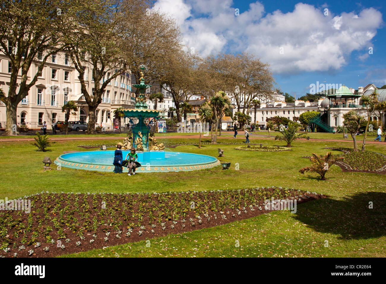 Princess garden fontaine à front de mer de Torquay, Devon, UK. Banque D'Images
