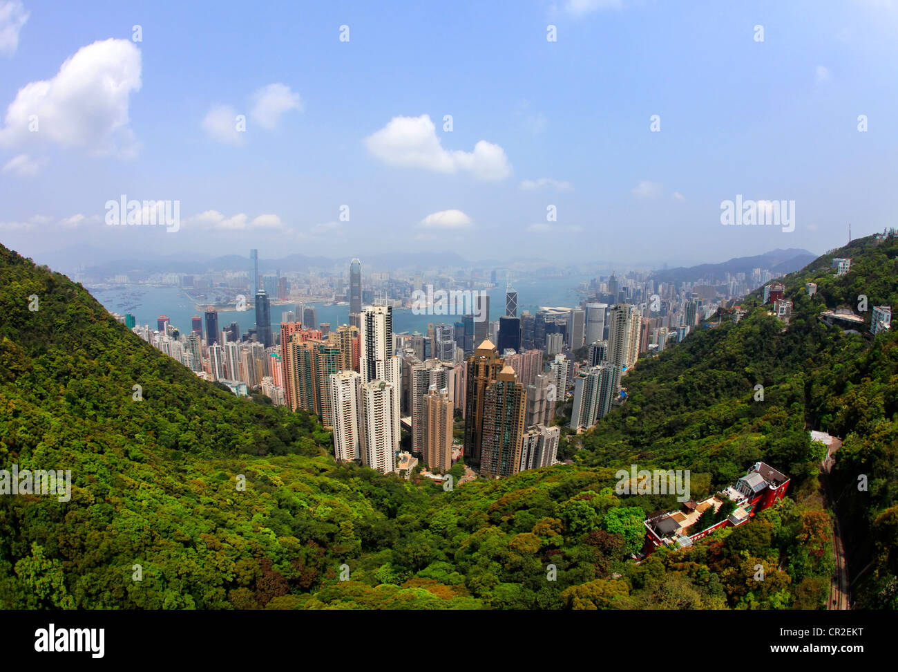 Horizon de Hong Kong depuis Victoria Peak Banque D'Images