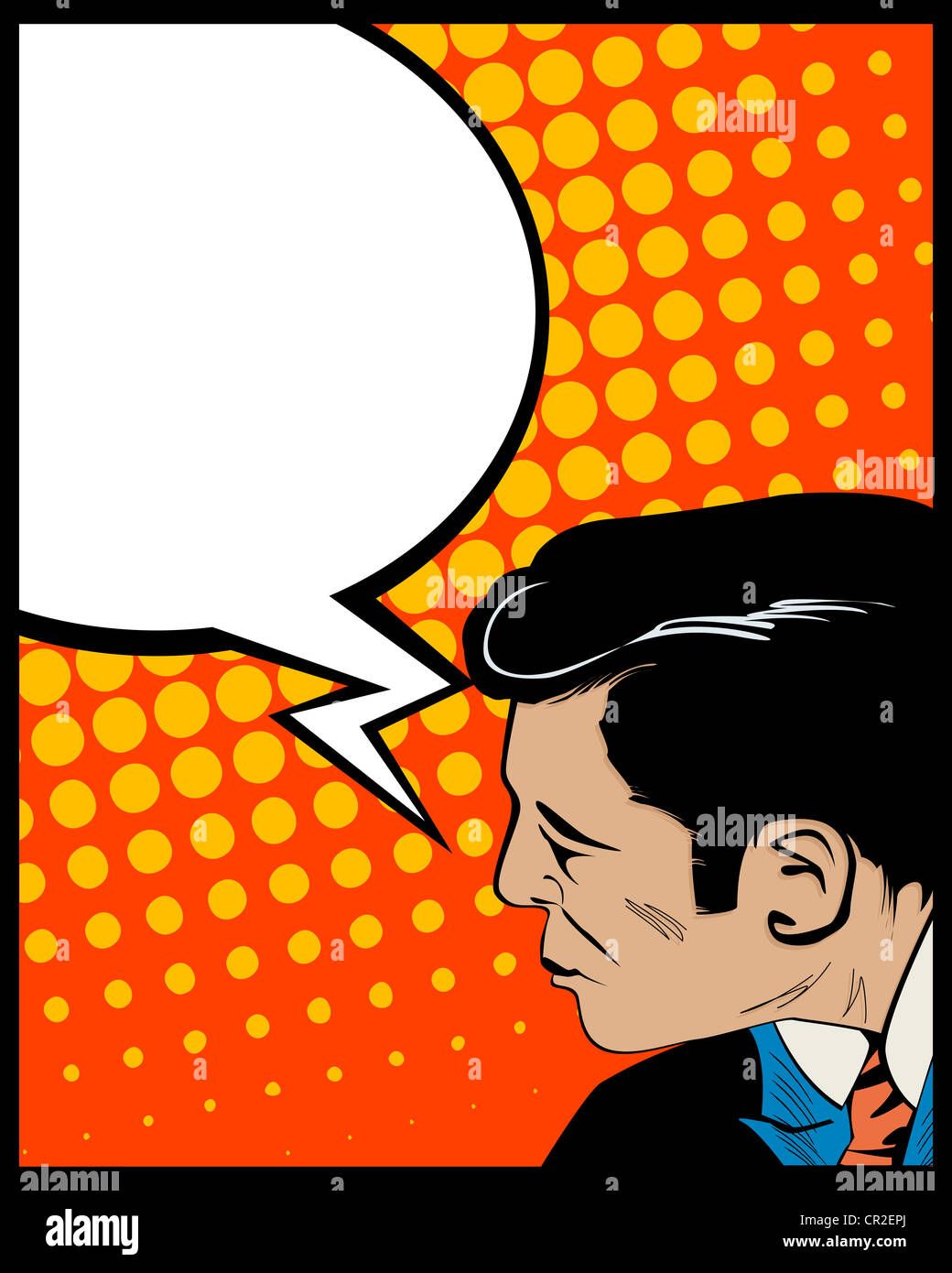 Style Pop Art graphique avec l'homme et la bulle Banque D'Images