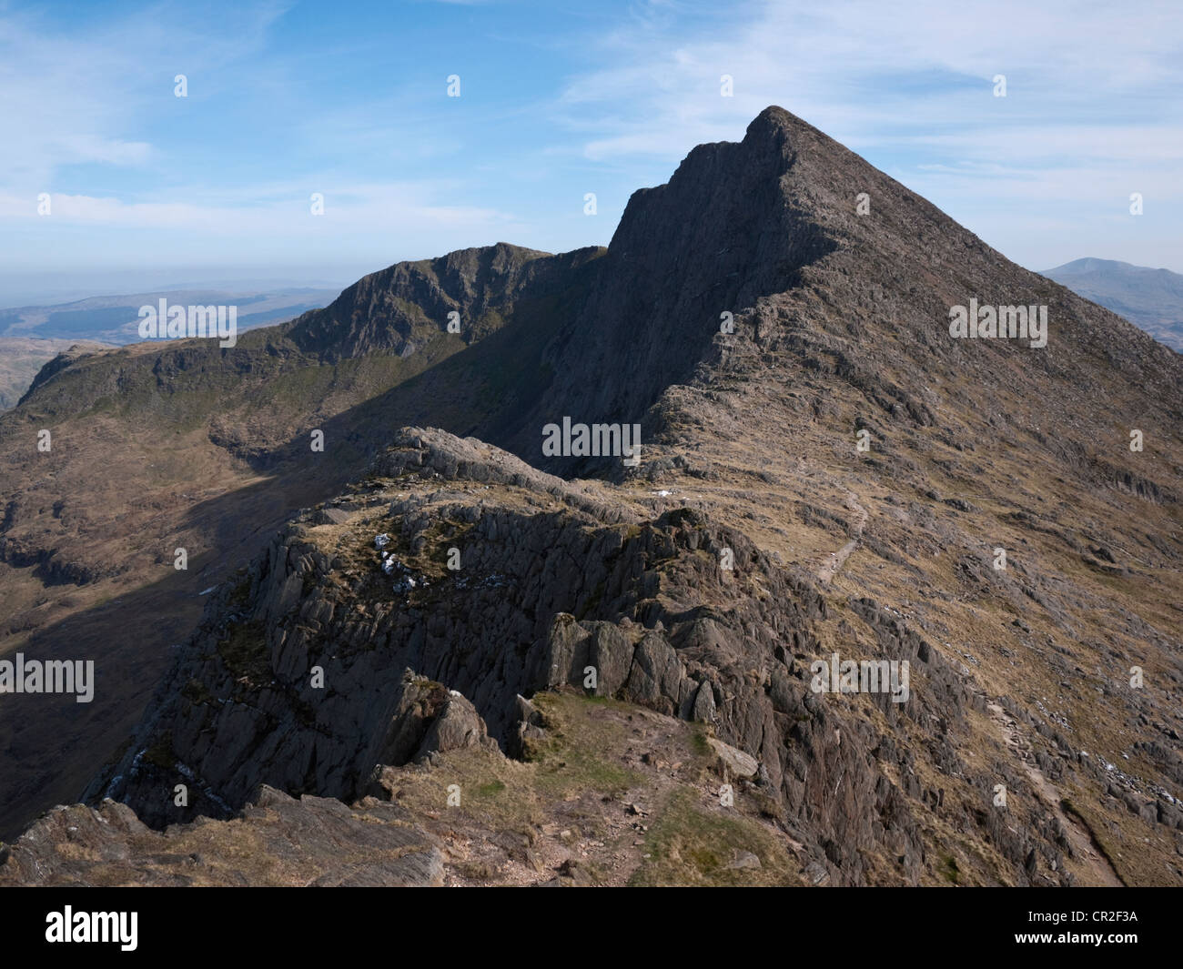 D Lliwedd Y Bwlch Ciliau sur le Snowdon Horseshoe route. Snowdonia, le Nord du Pays de Galles Banque D'Images