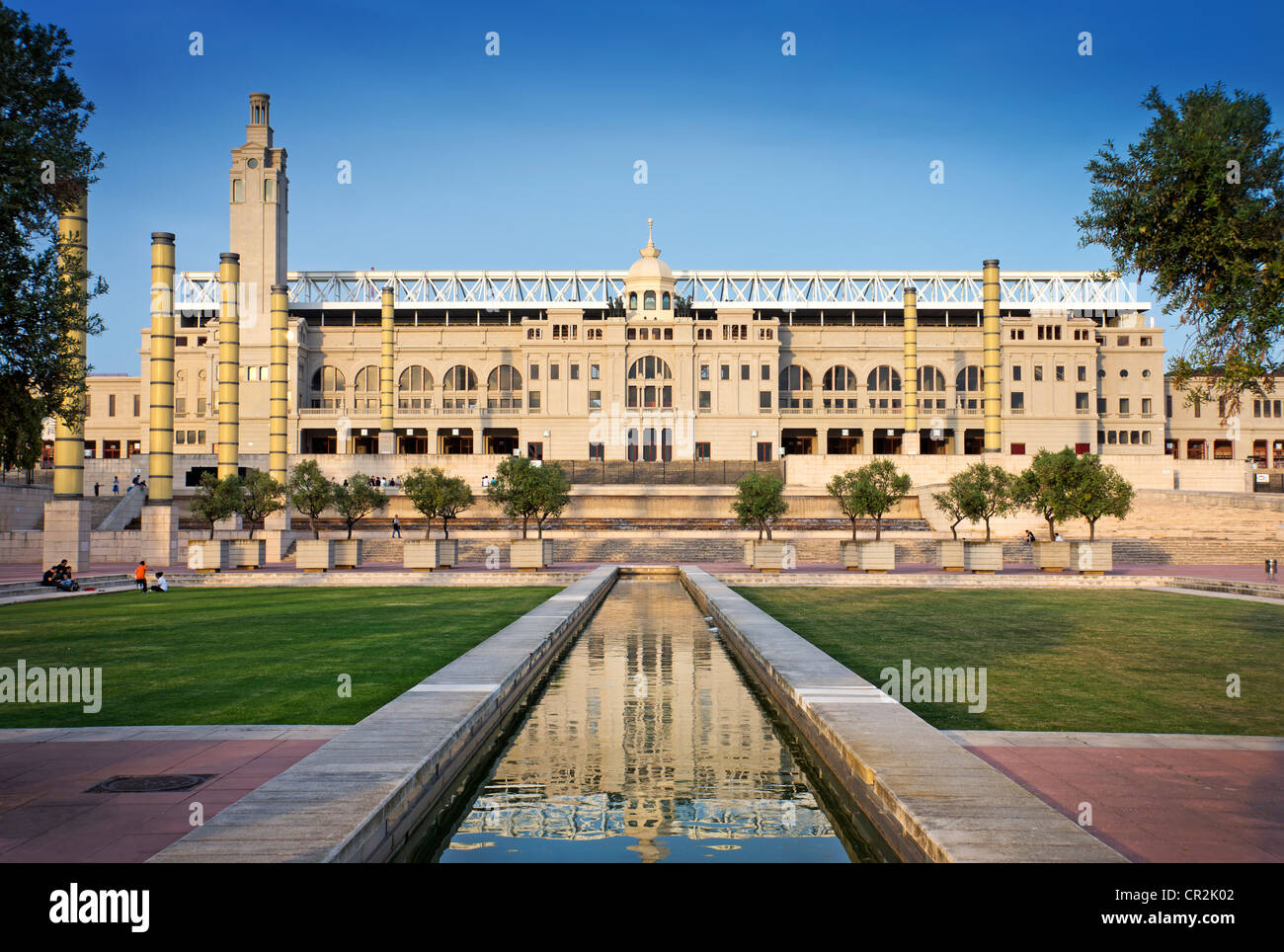 Le Parc olympique et le stade Barcelone Banque D'Images