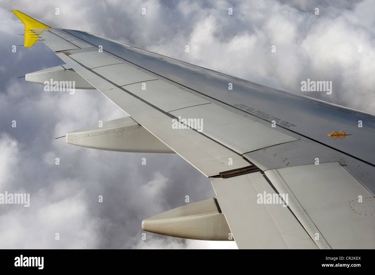 L'aile des avions Airbus A319 Banque D'Images