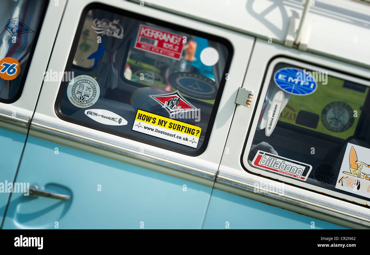 Volkswagen VW camper van, écran divisé Banque D'Images