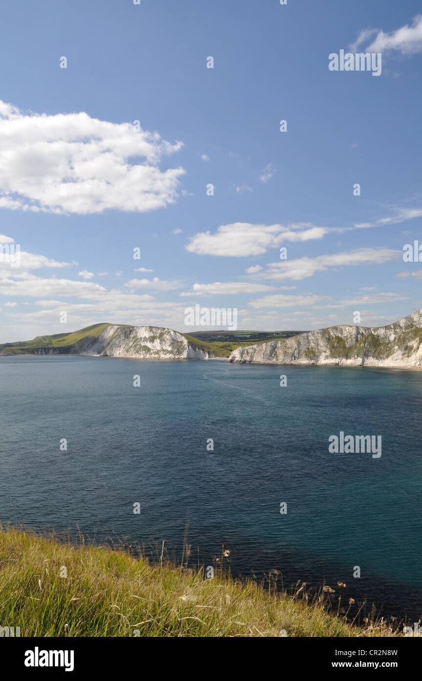 Vue sur Worbarrow Bay, près de l'Tyneham, Dorset, vers Arish Mell et Mupe Bay. Banque D'Images