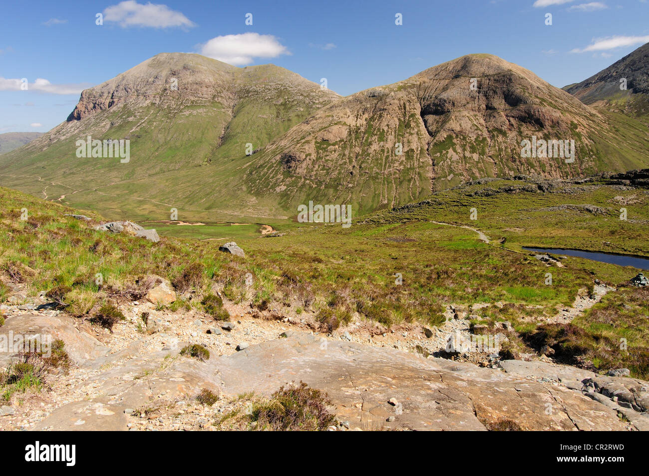 Marsco et Ruadh Stac sur une journée ensoleillée, l'île de Skye, Écosse Banque D'Images