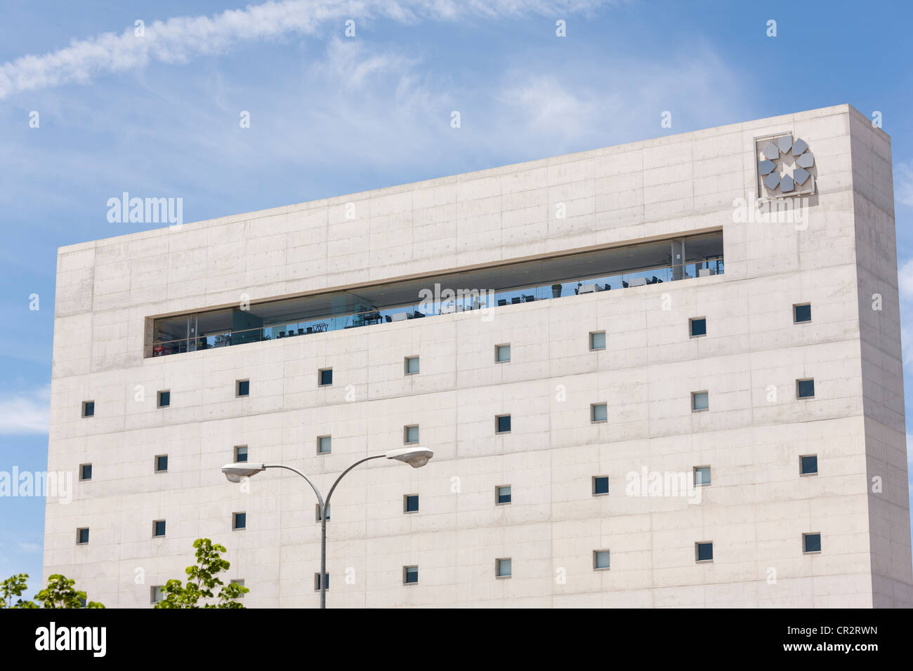 Grenade Espagne. Restaurant au dernier étage du célèbre chef Alvaro Arriaga. Musée de la mémoire de l'andalousie andalousie par Alberto Campo Baeza Banque D'Images