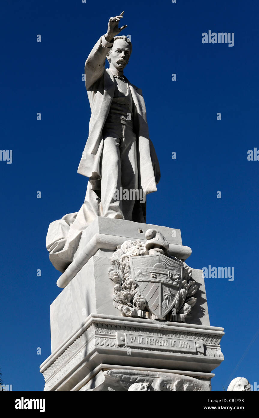 Monumento Jose Marti, monument situé dans le parc, Parque Central, Prado, Paseo de Marti, du centre-ville de La Havane, Centro Habana, Cuba Banque D'Images