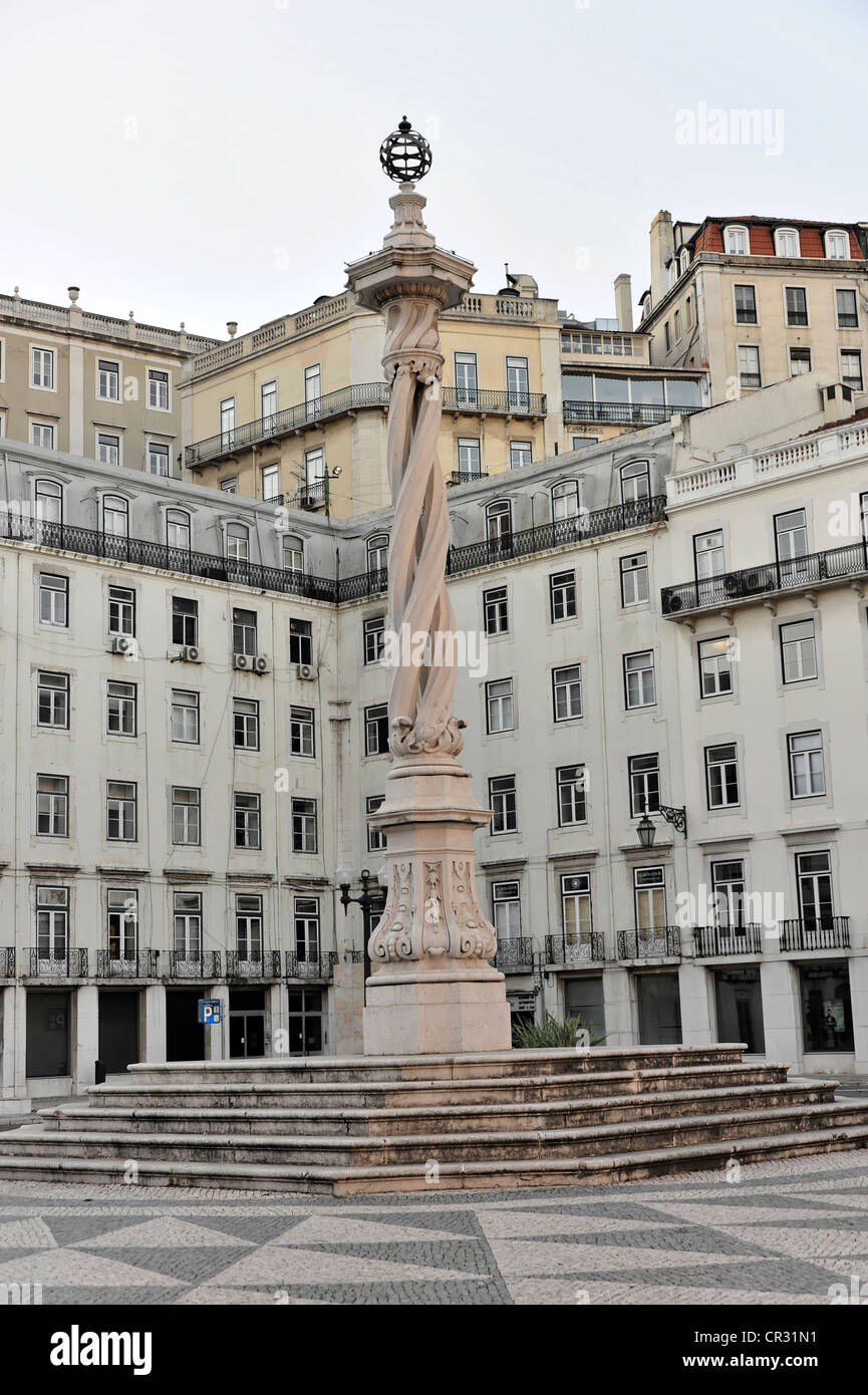 Pelourinho de Lisbonne, Praça do Municipio, place du Pilori sur la place de l'hôtel de ville, Lisbonne, Portugal, Europe Banque D'Images