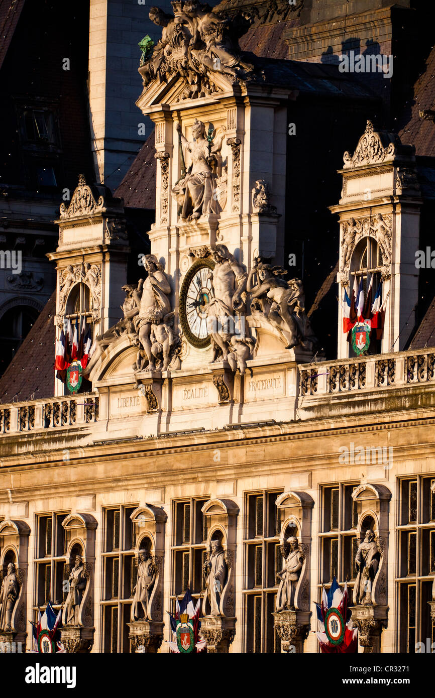 France, Paris, l'Hôtel de Ville de Paris Banque D'Images
