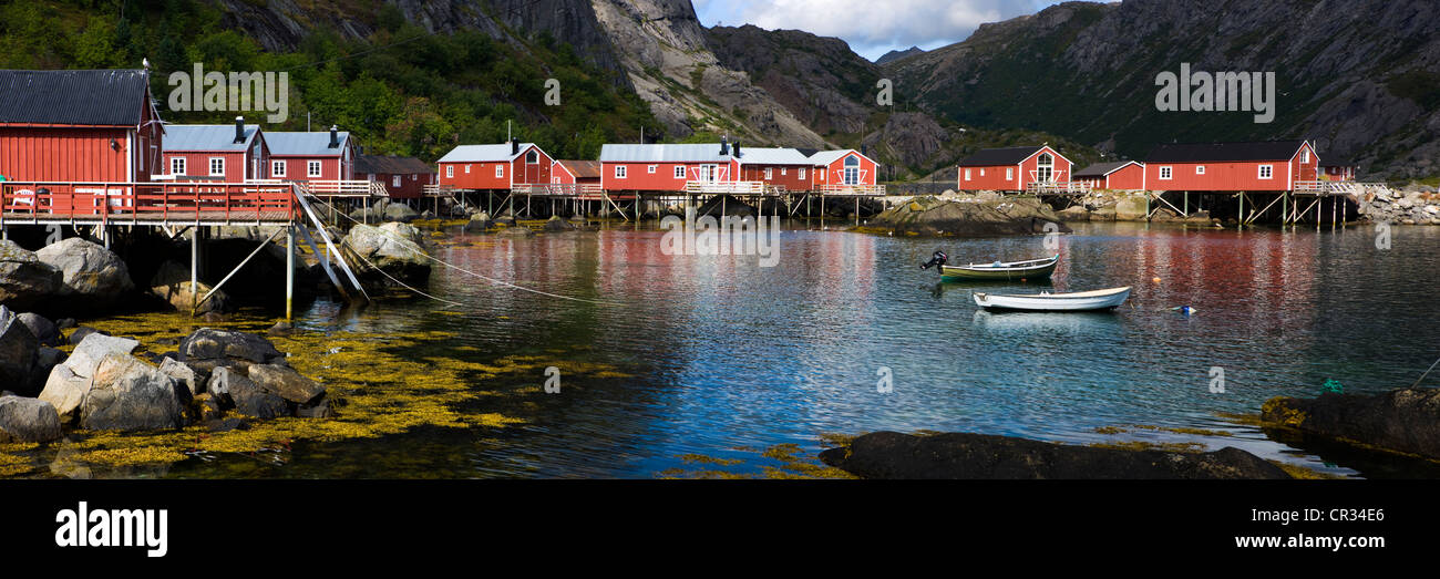 Museum Village de Nusfjord, Flakstadoya, île de Vestvagoya, Lofoten, Norway, Scandinavia, Europe Banque D'Images