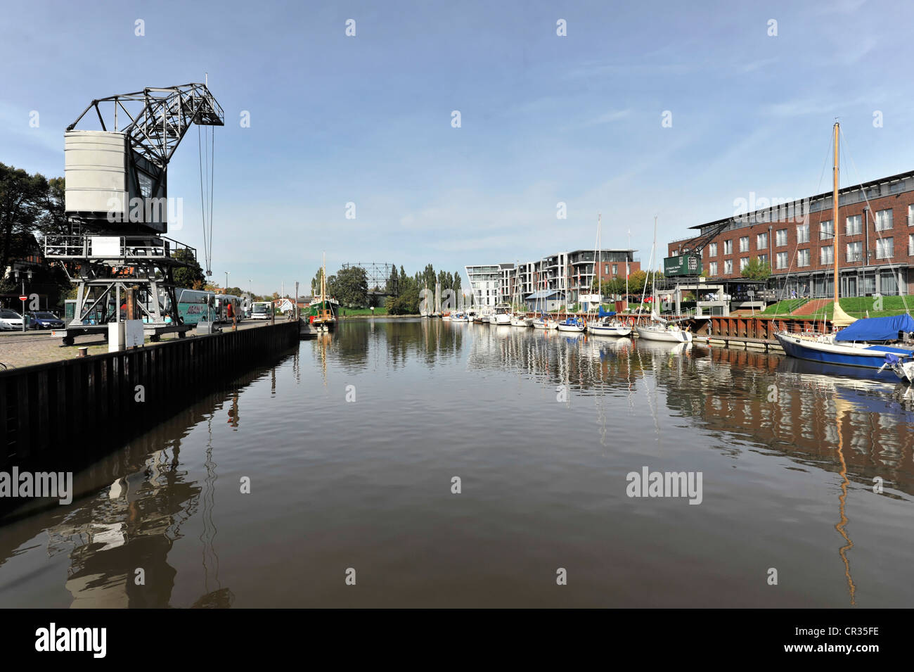 Port de la ville hanséatique de Stade, Basse-Saxe, Allemagne, Europe Banque D'Images