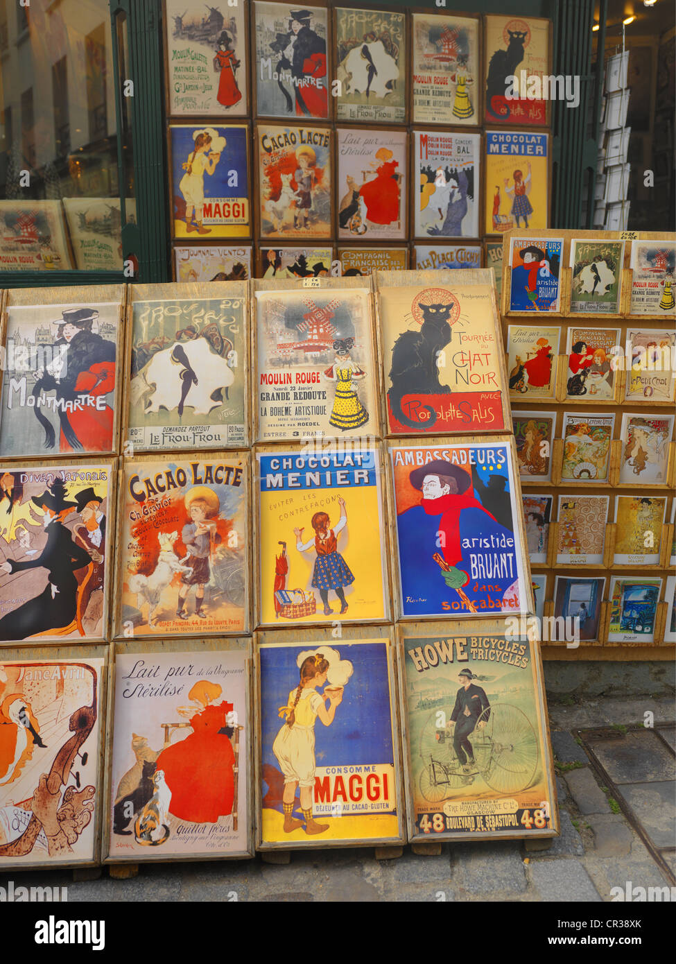 Paris Montmartre Affiches Banque D'Images