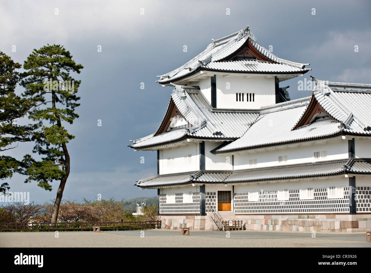 Le Japon, l'île de Honshu, région de Chubu, Kanazawa, le château Banque D'Images