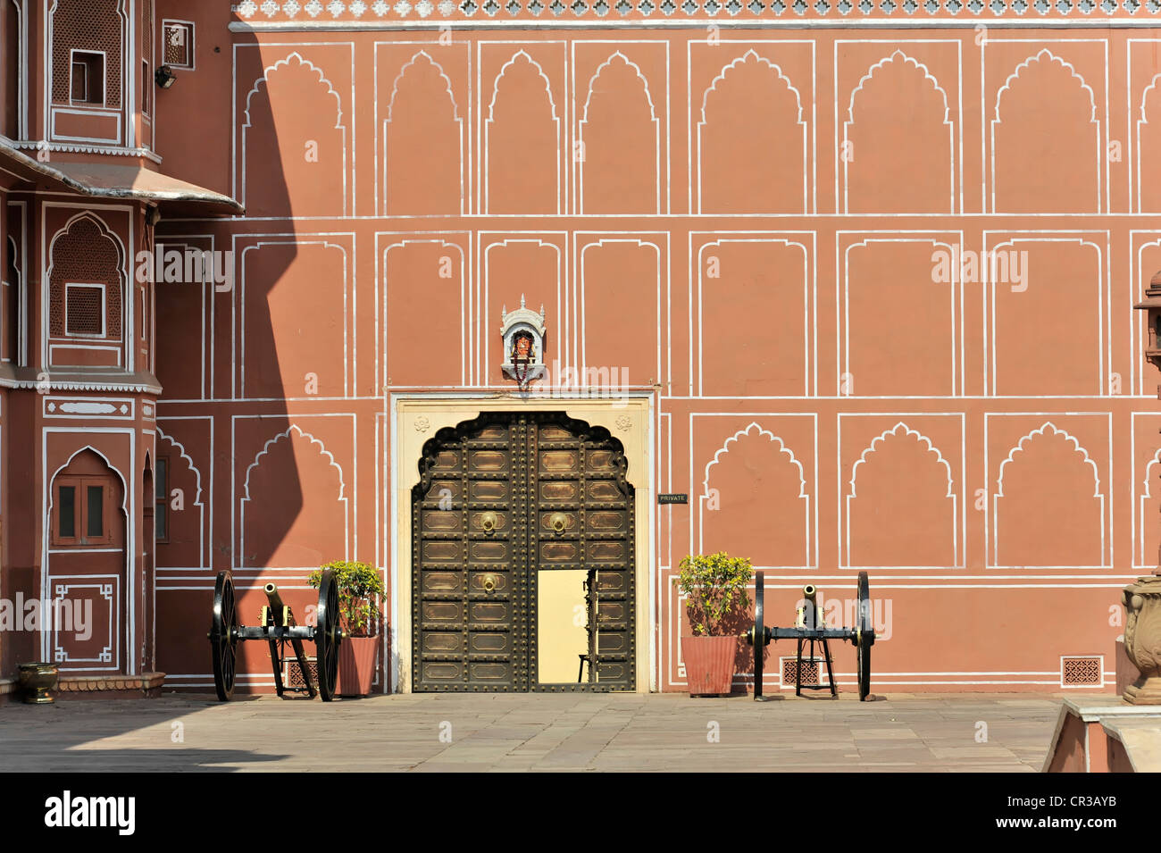 Portail d'entrée, Chandra Mahal City Palace, Jaipur, Rajasthan, Inde du Nord, Inde, Asie du Sud, Asie Banque D'Images