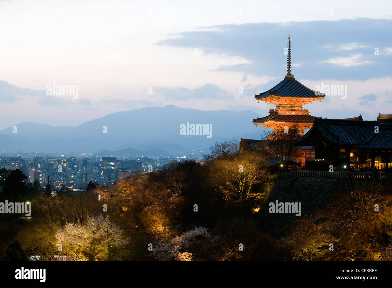 Le Japon, l'île de Honshu, la région de Kinki, ville de Kyoto, Temple Kiyomizu Dera UNESCO World Heritage Banque D'Images