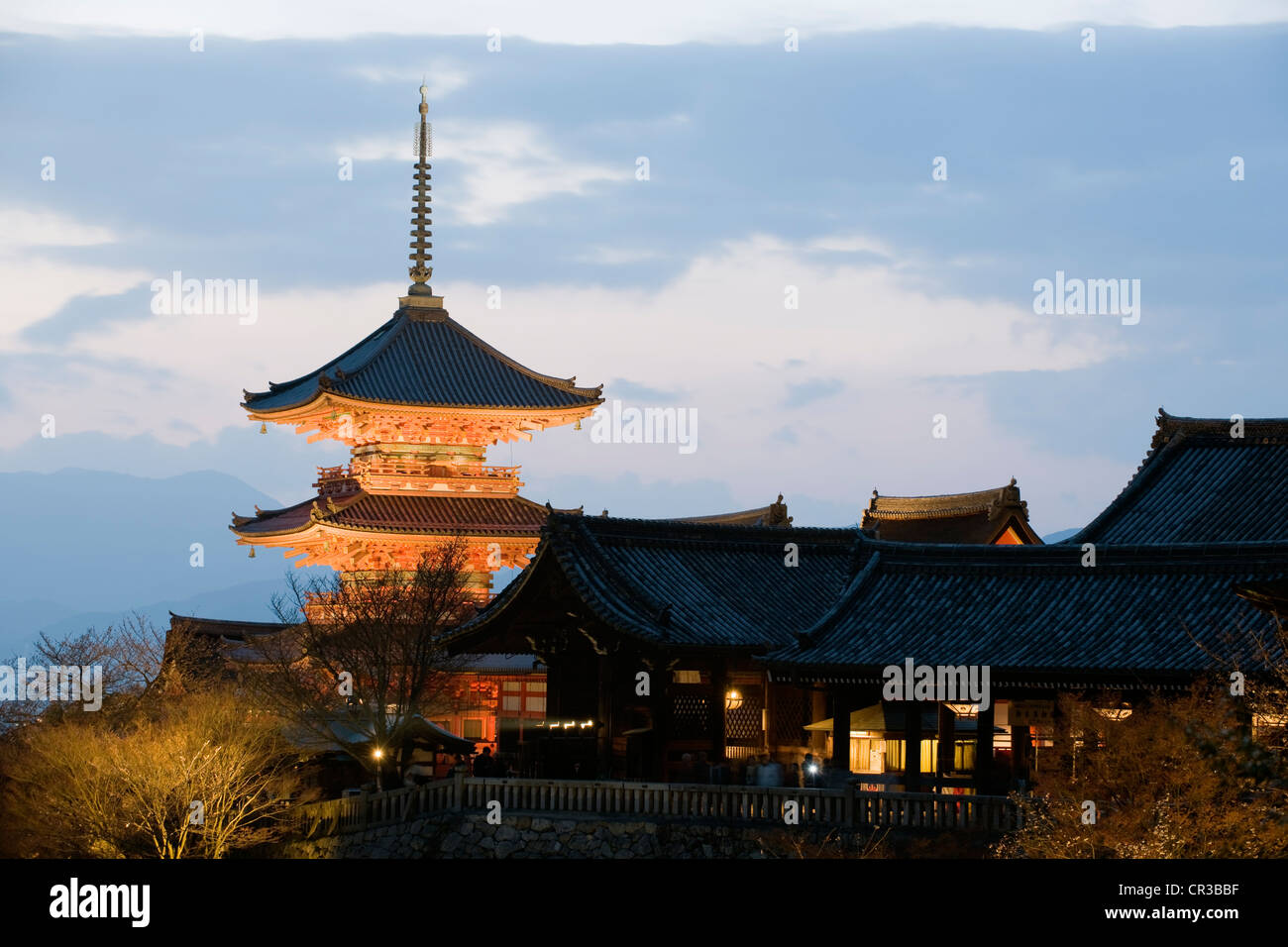 Le Japon, l'île de Honshu, la région de Kinki, ville de Kyoto, Temple Kiyomizu Dera UNESCO World Heritage Banque D'Images