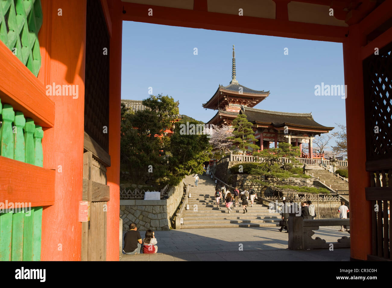 Le Japon, l'île de Honshu, la région de Kinki, ville de Kyoto, Temple Kiyomizu Dera UNESCO World Heritage Banque D'Images