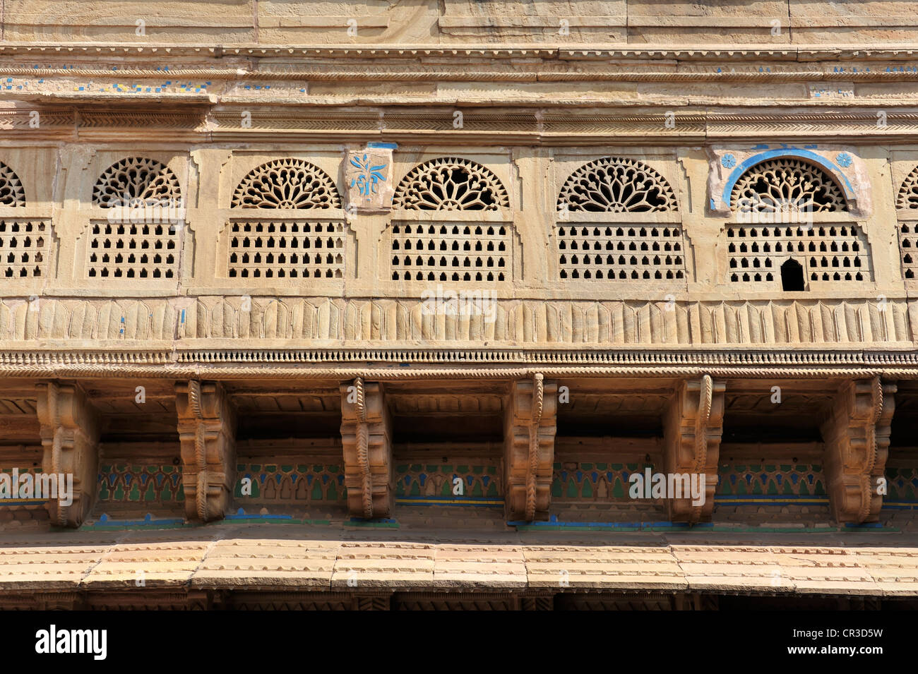 Détail, Man Mandir Palace, Gwalior, Madhya Pradesh, Inde, Asie du Sud, Asie Banque D'Images