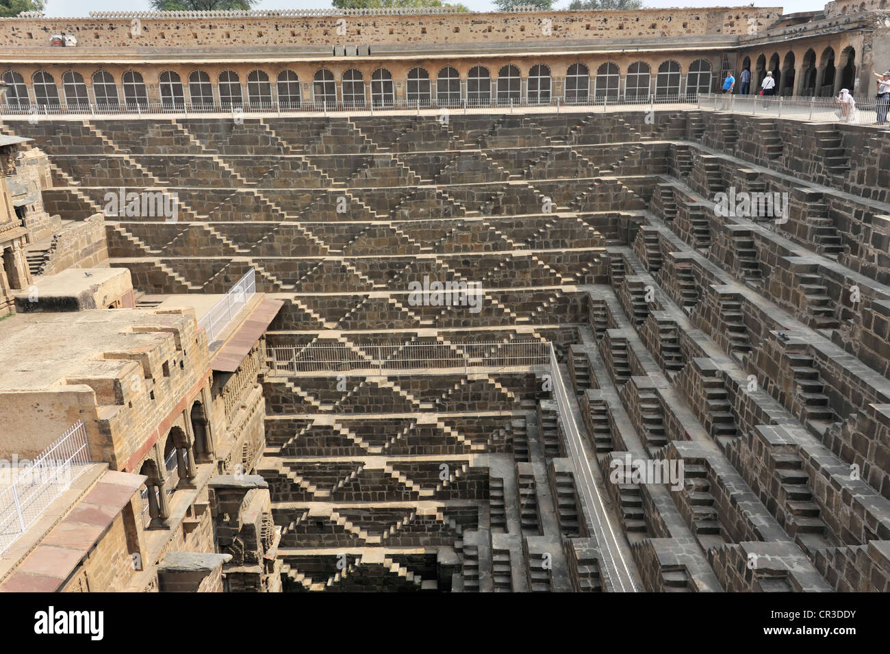 Chand Baori Abhaneri, cage, à Jaipur, Rajasthan, Inde du Nord, Inde, Asie du Sud, Asie Banque D'Images